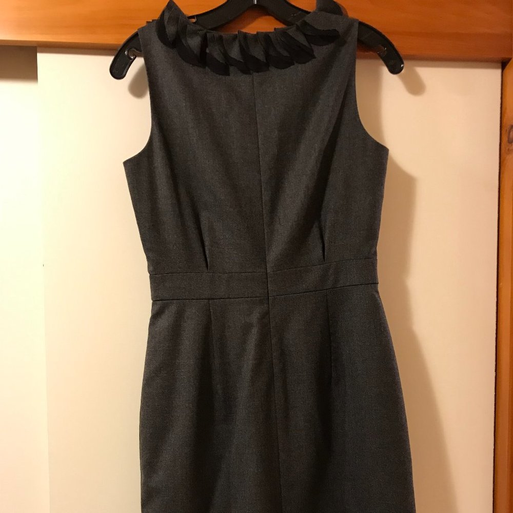 J. Crew wool sheath dress, ruffle neck, size 2